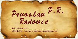 Prvoslav Radović vizit kartica